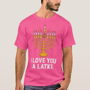 Ik hou van je, een Latke Funny Hanukkah Chanukah T T-shirt