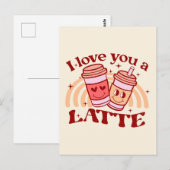 Ik hou van je, een latte briefkaart (Voorkant / Achterkant)