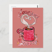 Ik hou van je, een latte briefkaart (Voorkant / Achterkant)