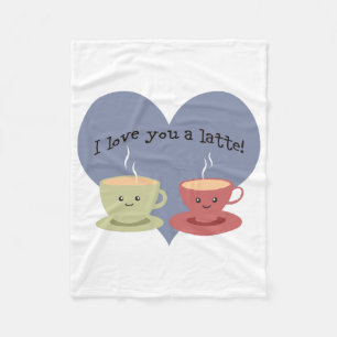 Ik hou van je een latte! fleece deken
