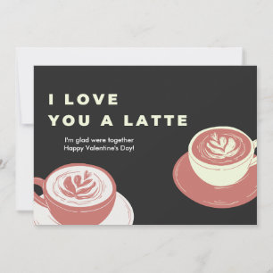 Ik hou van je een Latte   Grappige Schattige Koffi Feestdagenkaart