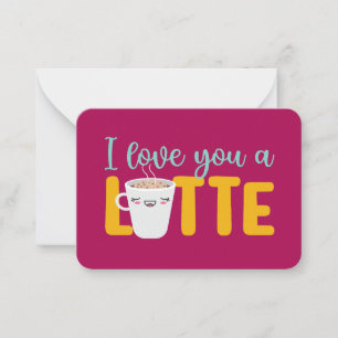 Ik hou van je, een latte grappige Valentijnsdag Notitiekaartje