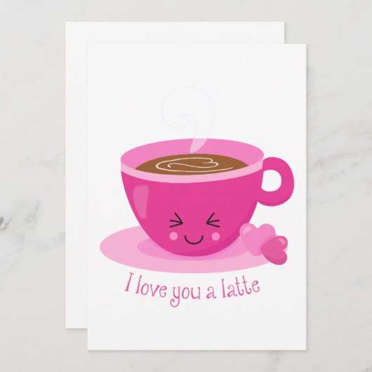 Ik hou van je, een latte kaart (Voorkant / Achterkant)