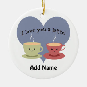 Ik hou van je een latte! keramisch ornament