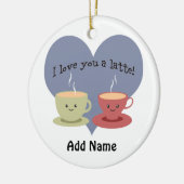 Ik hou van je een latte! keramisch ornament (Links)