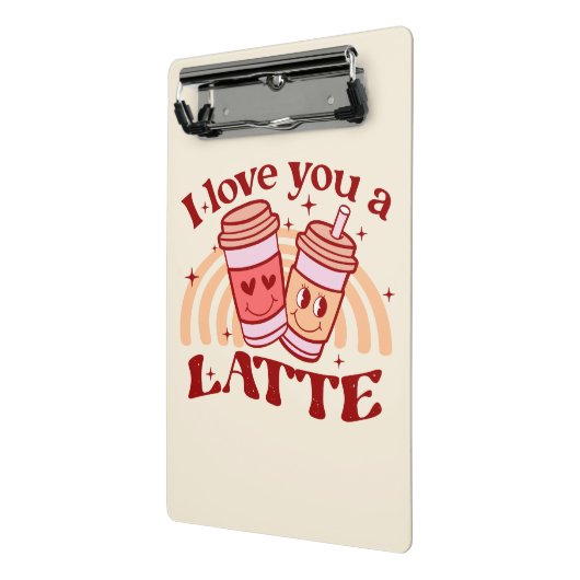 Ik hou van je, een latte mini klembord (Angled2)