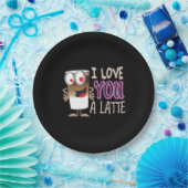 Ik hou van je, een latte papieren bordje (Feest)