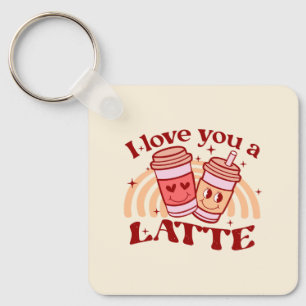 Ik hou van je, een latte sleutelhanger