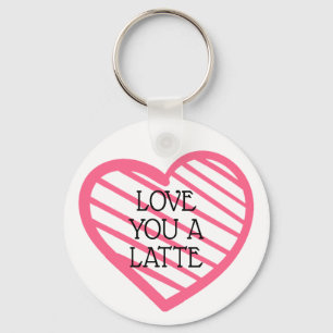 Ik hou van je, een latte sleutelhanger