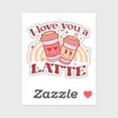 Ik hou van je, een latte sticker (Vel)