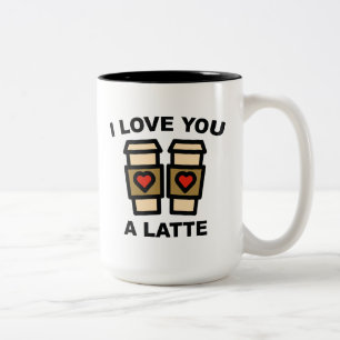 Ik hou van je, een latte tweekleurige koffiemok