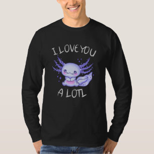 Ik hou van je, een lol-Axolotl in liefde T-shirt
