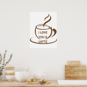 Ik hou van je een romantisch, grappig design poster (Keuken)