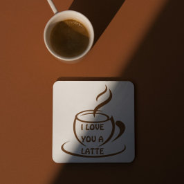 Ik hou van je een romantisch, grappig design vierkante kartonnen onderzetter