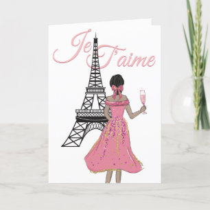 Ik hou van je Eiffel Tower Valentijnsdag Feestdagen Kaart