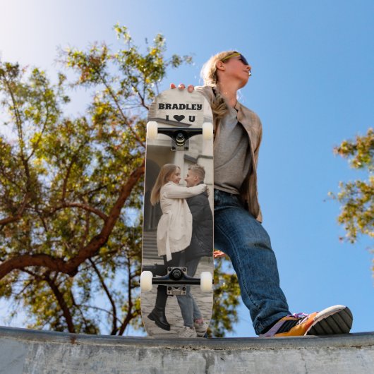 Ik hou van je eigen foto-aangepaste naam toevoegen skateboard (Buiten 1)