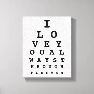 Ik hou van je Eye Chart Canvas Afdruk