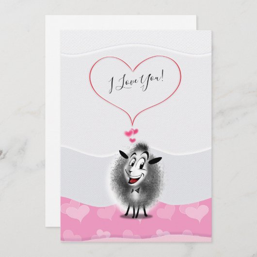 "Ik hou van je!" - Fijne Valentijnsdag Schatje Feestdagenkaart (Voorkant / Achterkant)