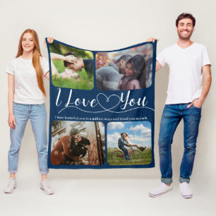 Ik hou van je Foto Jubileum Valentijn Fle Fleece Deken