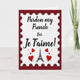 Ik hou van je French Valentine Card Kaart