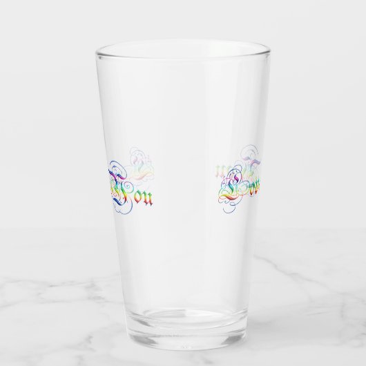 Ik hou van je. Funny Gradient Text Glas (Rechts)