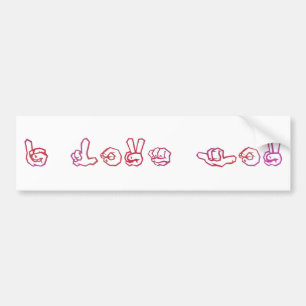 Ik hou van je gebarentaal bumpersticker
