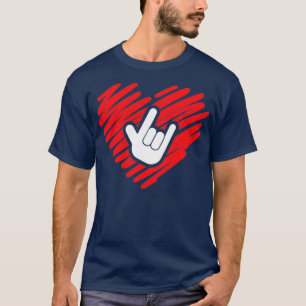 Ik hou van je gebarentaal doof en doofmute cadeau t-shirt