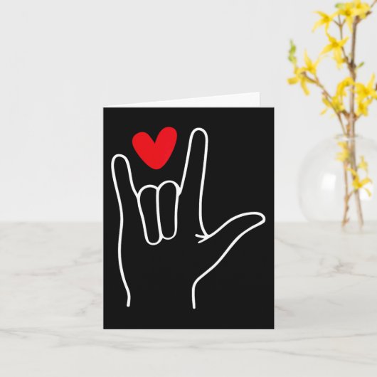 Ik hou van je gebarentaal Schattige Happy Valentij Kaart (Gele Bloem)