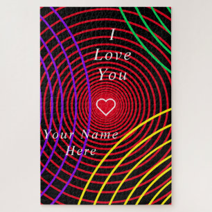 Ik hou van je - gekleurde liefdescirkels - voeg Jo Legpuzzel