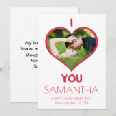 Ik hou van je Gelukkige Valentijnsdag Feestdagenkaart (Voorkant / Achterkant)