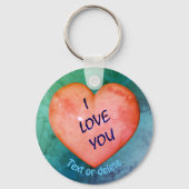 Ik hou van je gepersonaliseerd sleutelhanger (Achterkant)