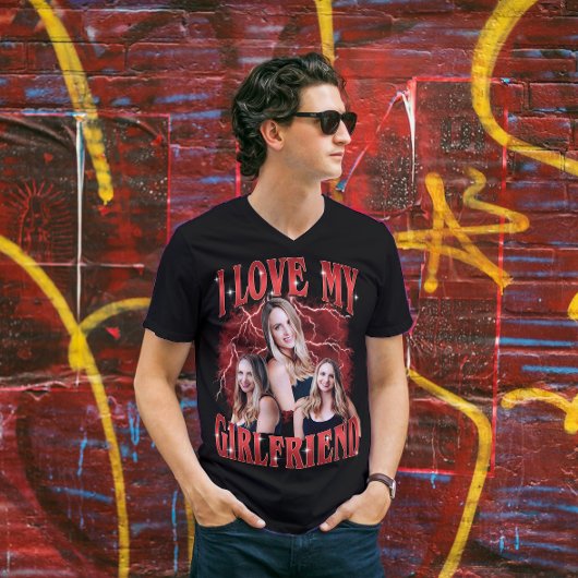 Ik hou van je gepersonaliseerde Bootleg Couple Gif T-shirt