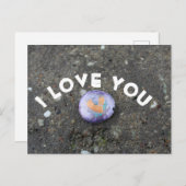 Ik hou van je geschilderde rots briefkaart (Voorkant / Achterkant)