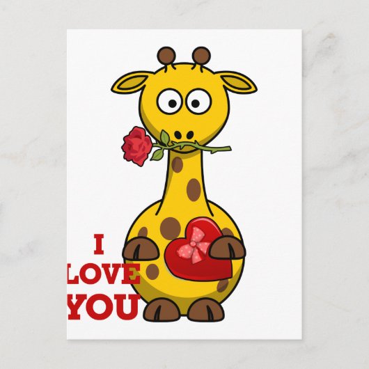 ik hou van je giraffe briefkaart (Voorkant)