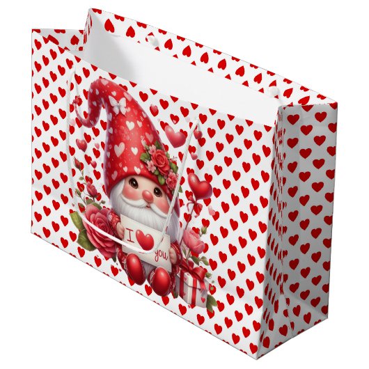 Ik hou van je Gnome Groot Cadeauzakje (Voorkant Gekanteld)