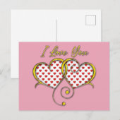 Ik hou van je gouden hart briefkaart (Voorkant / Achterkant)