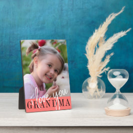 Ik hou van je Grandma Custom Photo Fotoplaat