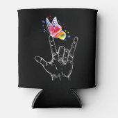 Ik hou van je handgebarentaal Butterfly Puzzle Pie Blikjeskoeler (Voorkant)