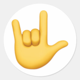 Ik hou van je handschrift - Emoji Ronde Sticker