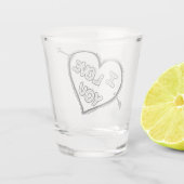 Ik hou van je hart en Pijl Shot Glas (Achterkant)