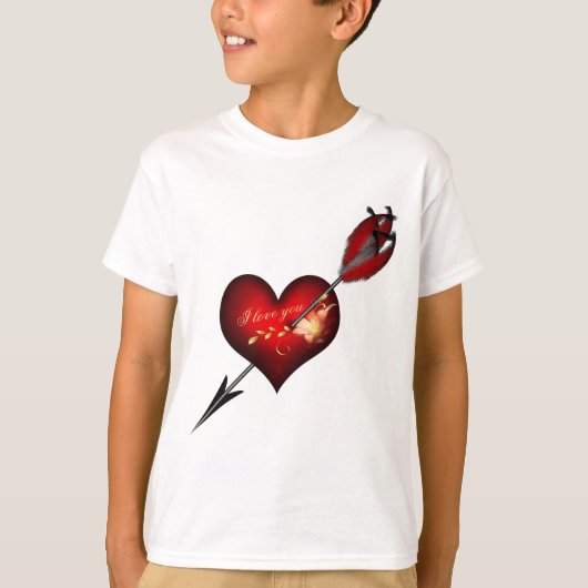 Ik hou van je hart en pijl t-shirt (Voorkant)