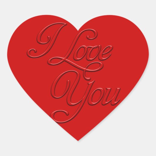 Ik hou van je hart hart sticker (Voorkant)