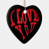 Ik hou van je hart keramisch Ornament (Rechts)