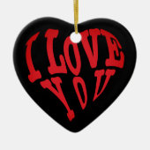 Ik hou van je hart keramisch Ornament (Voorkant)