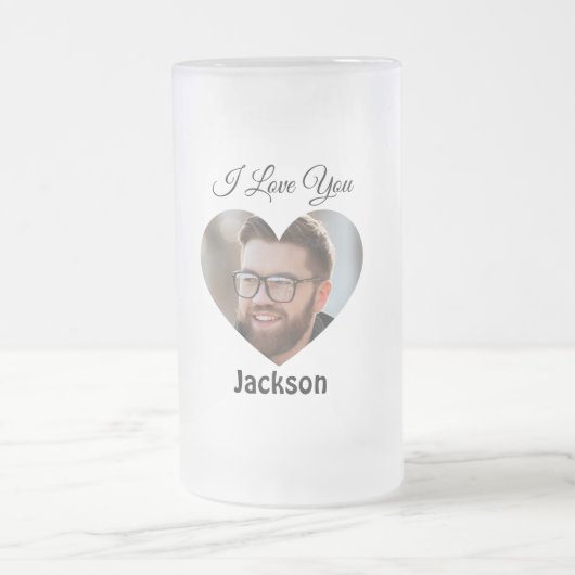 Ik hou van je hart personaliseren matglas bierpul (Center)