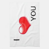 Ik hou van je hart theedoek (Verticaal)