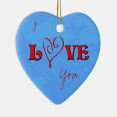 Ik hou van je harten keramisch ornament (Rechts)
