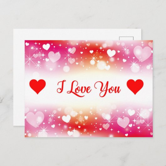 Ik hou van je hartenpatroon briefkaart (Voorkant / Achterkant)