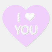 Ik hou van je hartvormige Stickers (Voorkant)