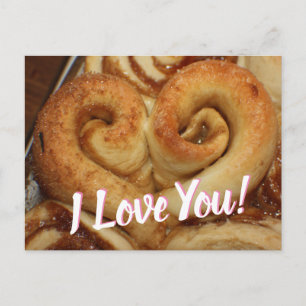 Ik hou van je, Heart Shaped Cinnamon Bun Briefkaart